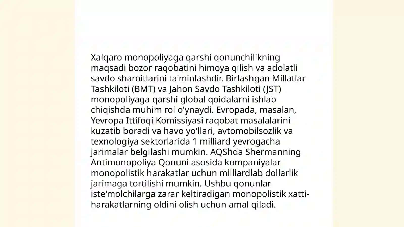 Monopoliyani tartibga solish Xalqaro tajribasi 4