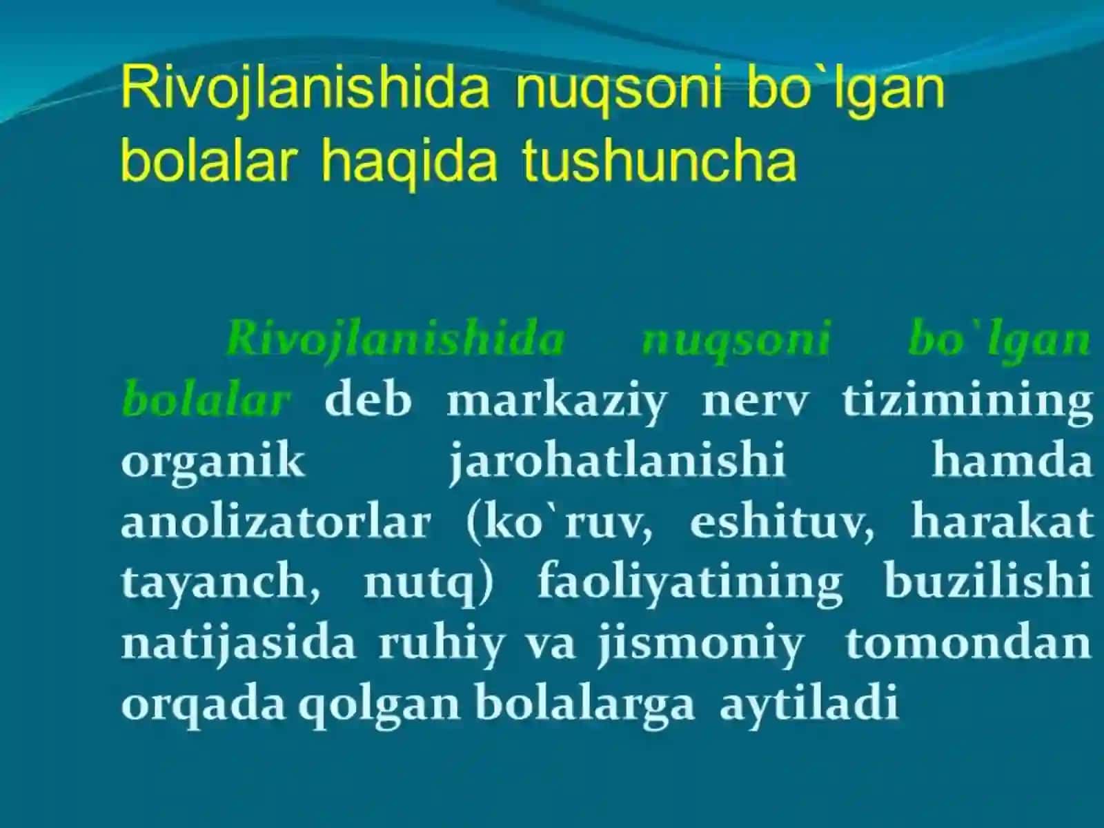 Rivojlanishida nuqsoni bo‘lgan bolalar va o‘smirlarning logopedikreabilitatsiyasi 4