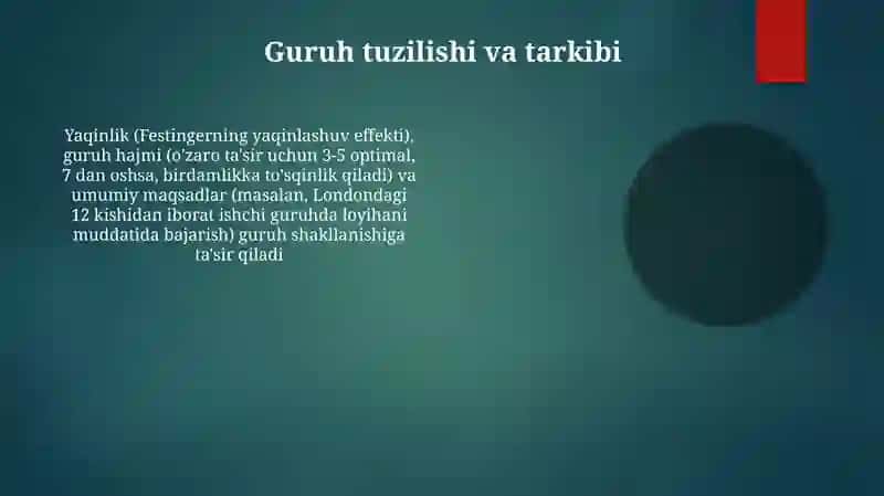 Kichik guruh psixologiyasi 4