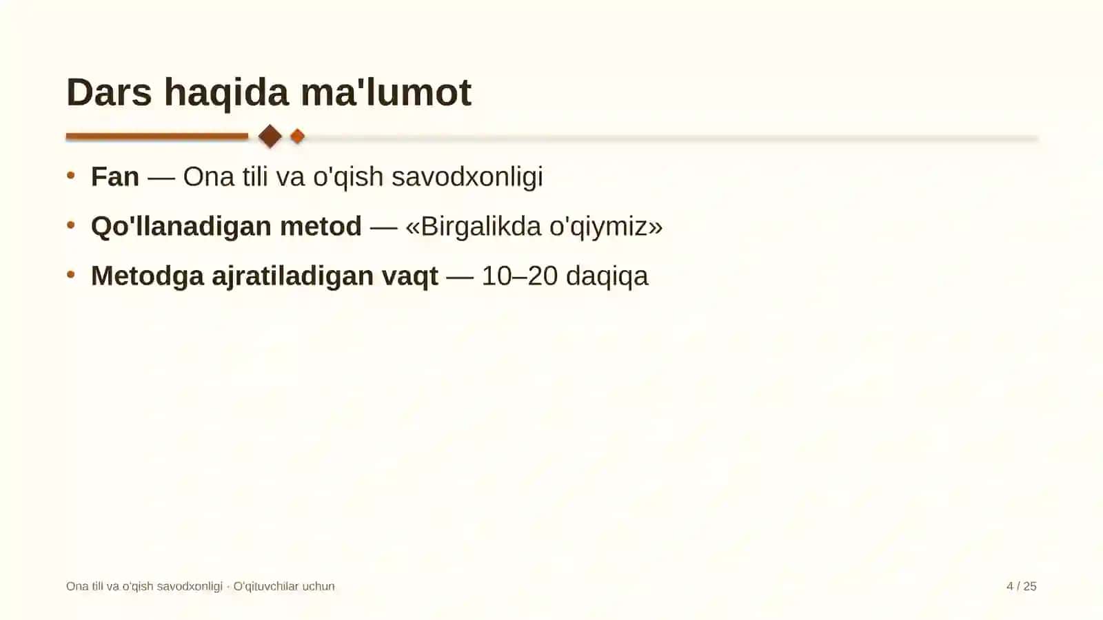 ona tili va o'qish savodxonligi darslarida birgalikda o'qiymiz metodidan foydalanish 7452 4