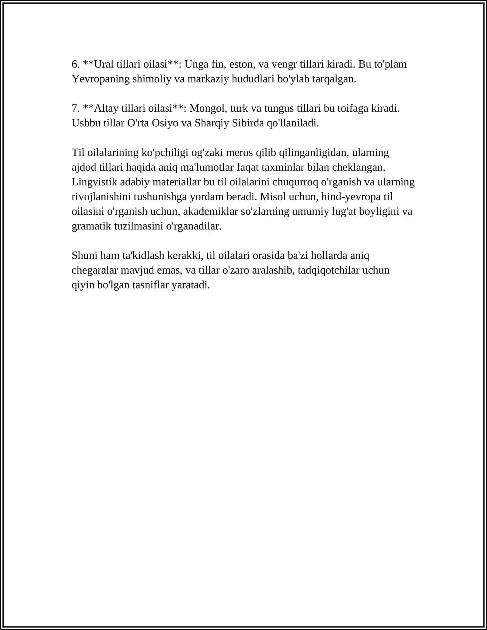 TIL OILALARI VA TIL GURUHLARI 4