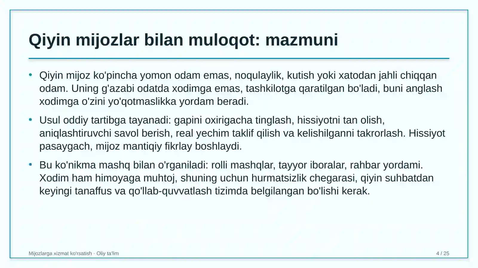 Kutubxonalarda qiyin mijozlar bilan muloqot qilish 4