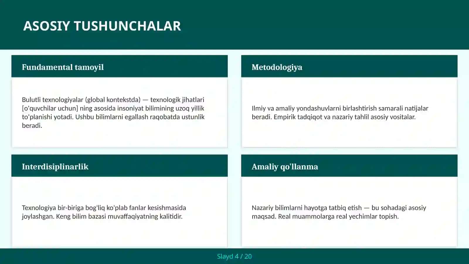 Bulutli texnologiyalar (global kontekstda) — texnologik jihatlari [o'quvchilar uchun] 4