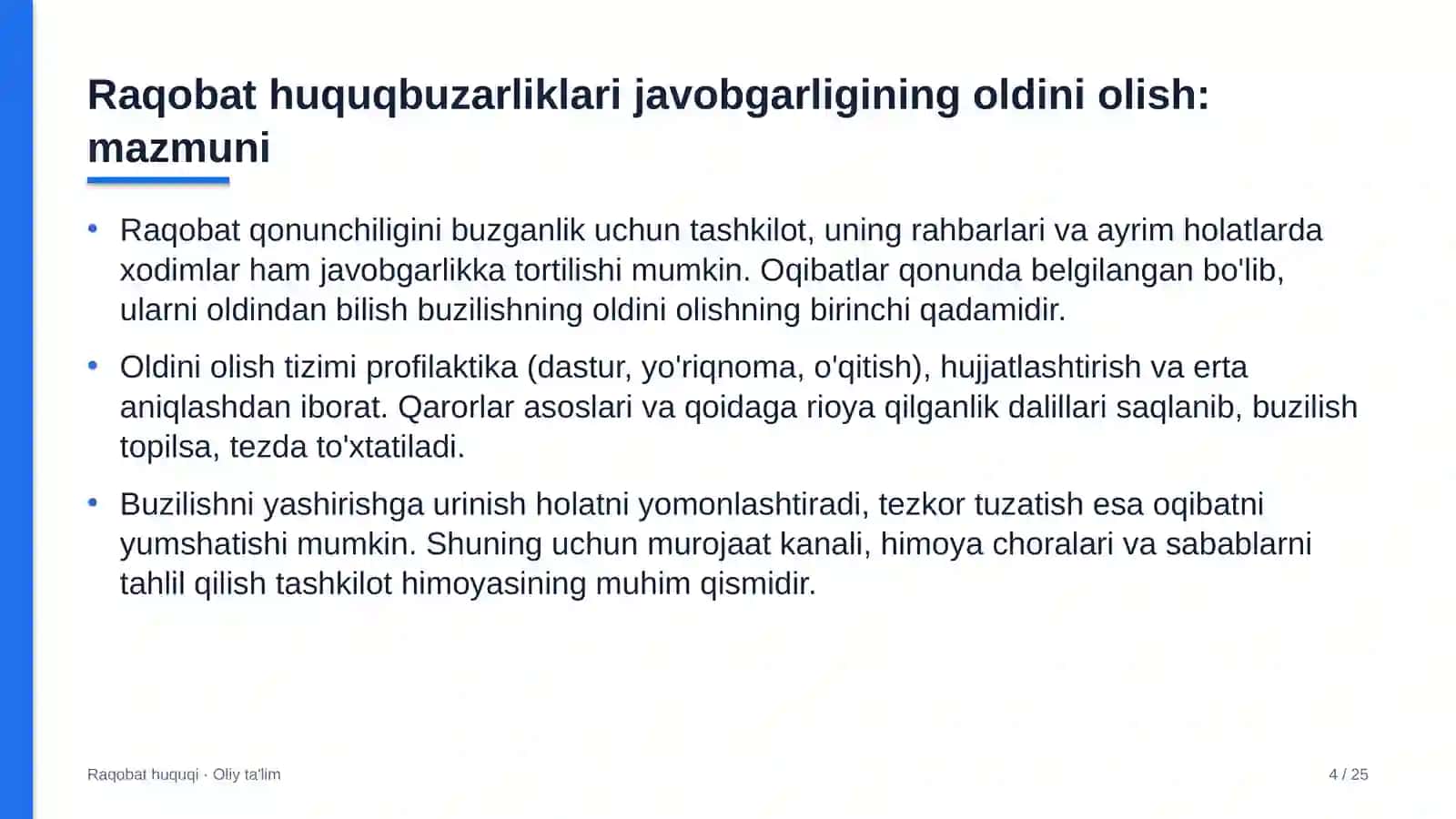 buyum bozorlarida raqobat huquqbuzarliklari uchun javobgarlikni oldini olish 6193 4