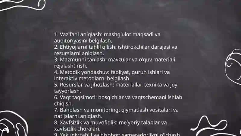 Darsdan tashqari mashg‘ulotlarni o‘tkazish senariylari bilan tanishish 4