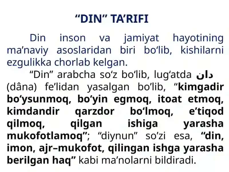 Dinshunoslikfanining predmeti, maqsadi va vazifalari 4