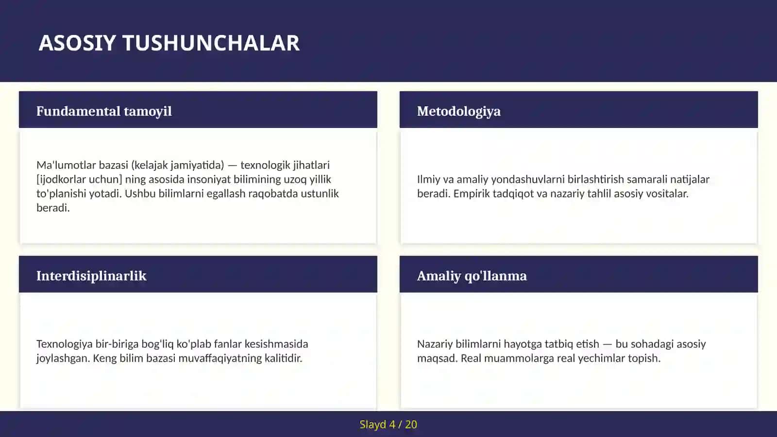 Ma'lumotlar bazasi (kelajak jamiyatida) — texnologik jihatlari [ijodkorlar uchun] 4