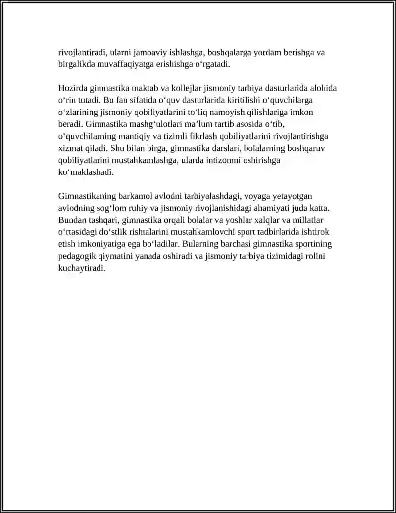 GIMNASTIKA JISMONIY TARBIYA TIZIMIDAGI O'RNI 4
