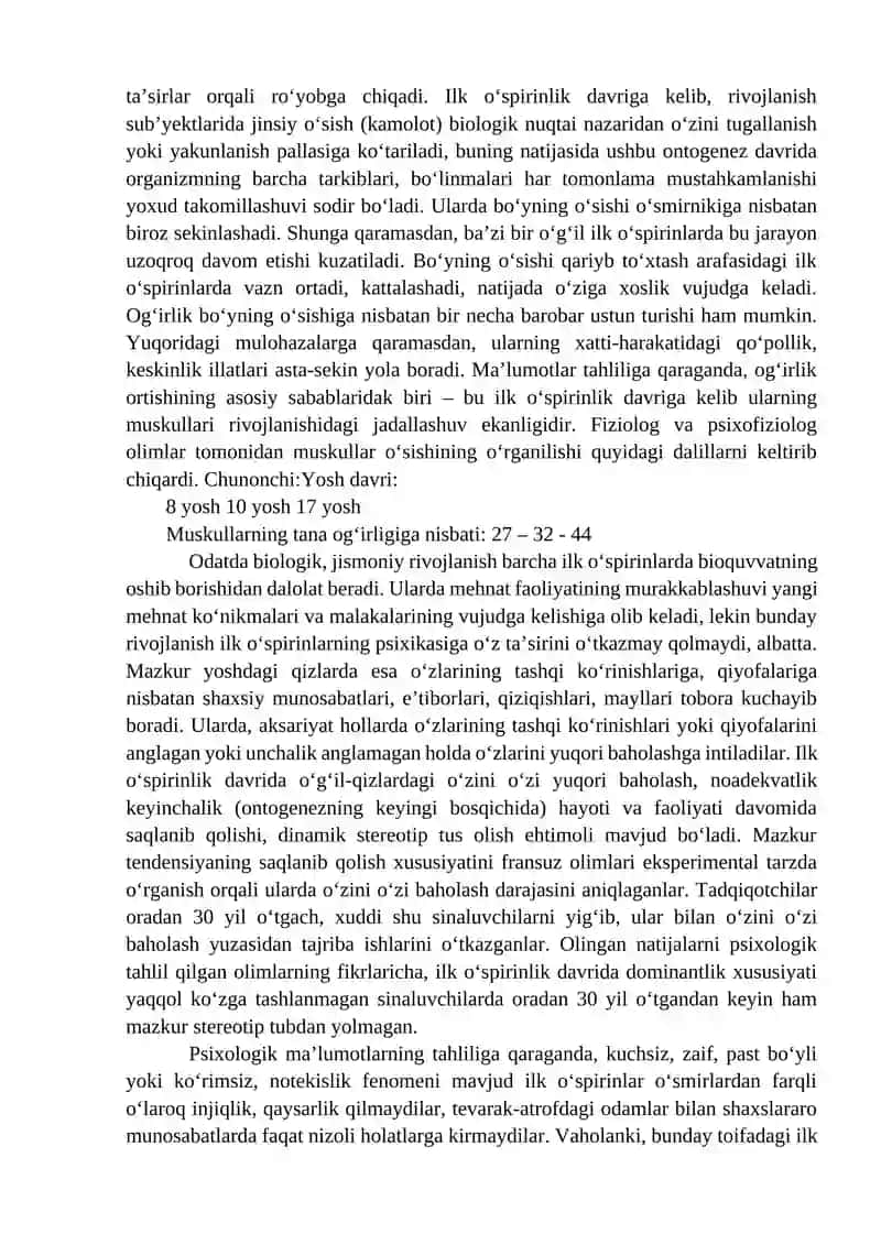 Ilk o‘spiriklik davri psixologiyasi 4