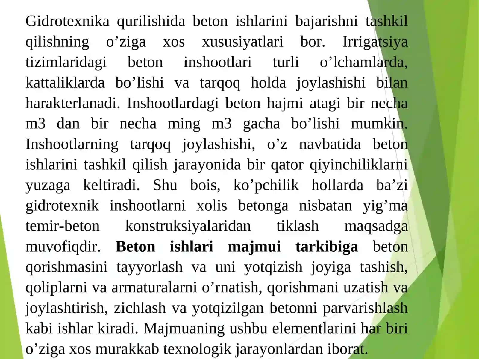 Beton va yig’ma temir-beton ishlari 4
