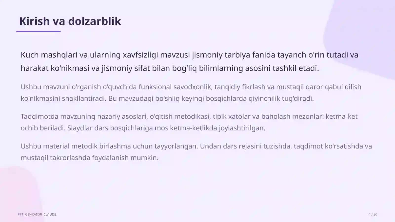 Kuch mashqlari va ularning xavfsizligi (8-sinf) 4