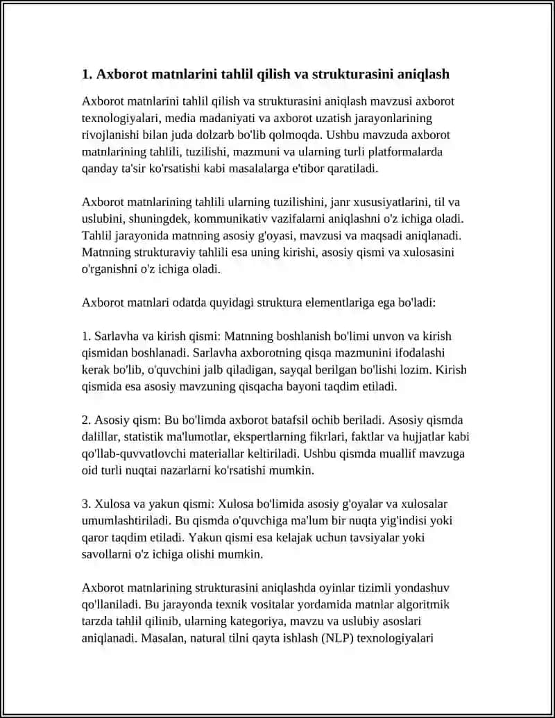 AXBOROT MATNLARI BILAN ISHLASH VA MEDIA MADANIYATI 4