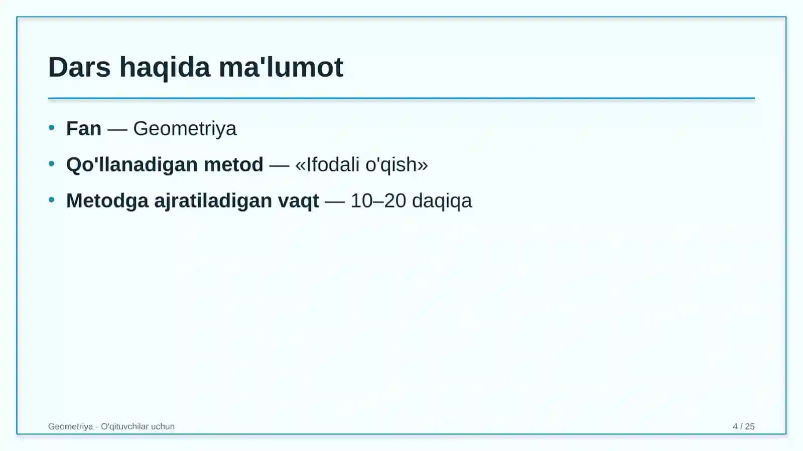 geometriya darslarida ifodali o'qish metodidan foydalanish 5221 4