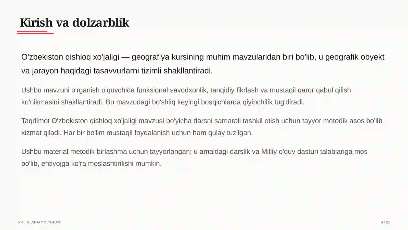 O'zbekiston qishloq xo'jaligi (9-sinf) 4