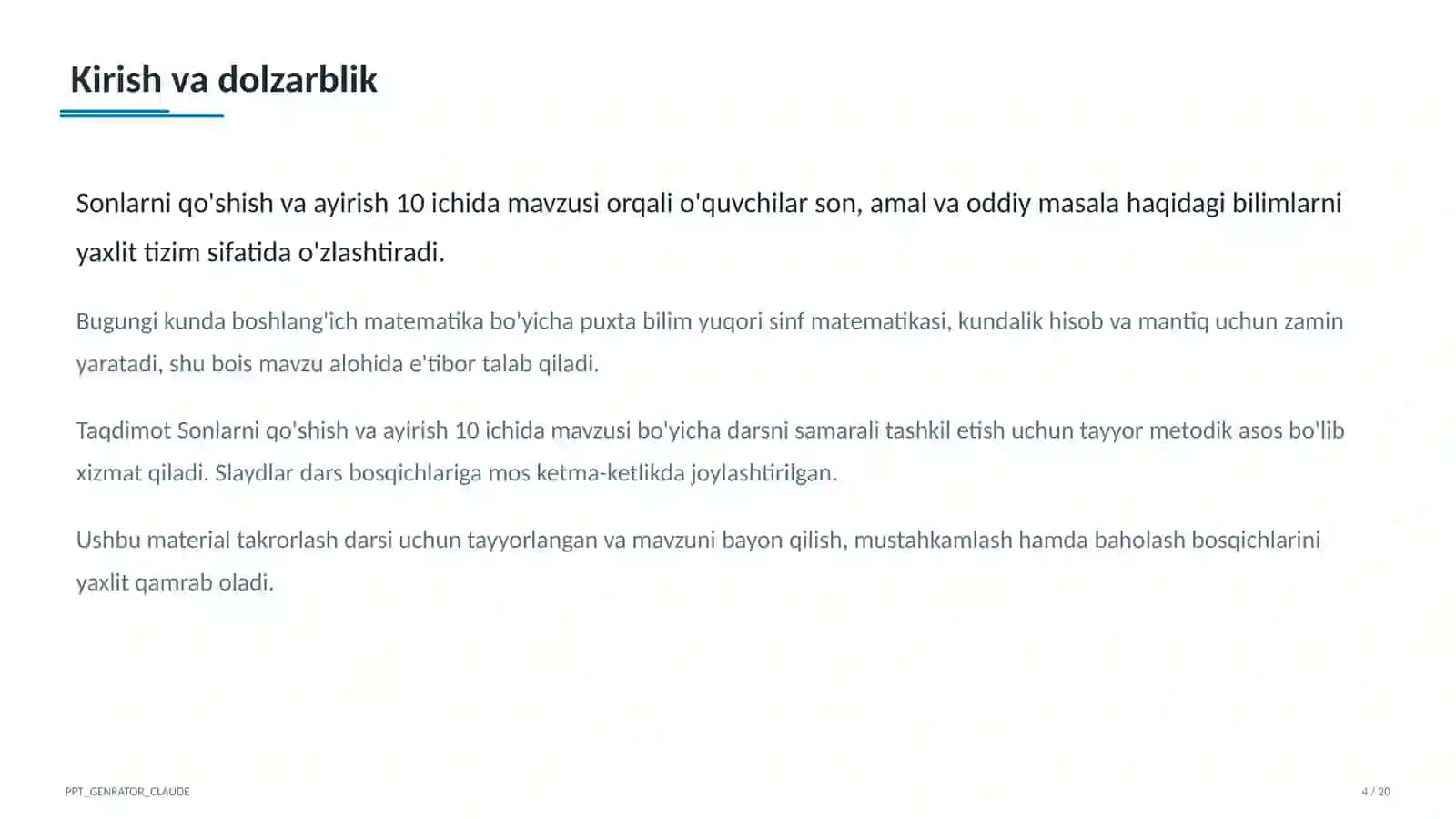 Sonlarni qo'shish va ayirish 10 ichida (1-sinf) 4