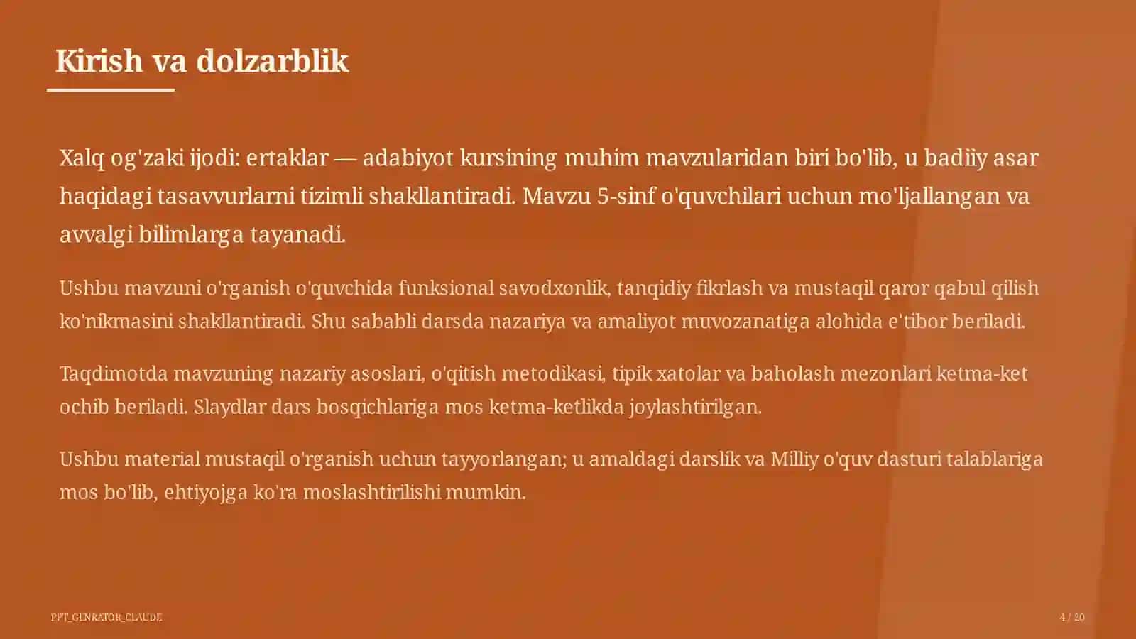 Xalq og'zaki ijodi: ertaklar (5-sinf) 4