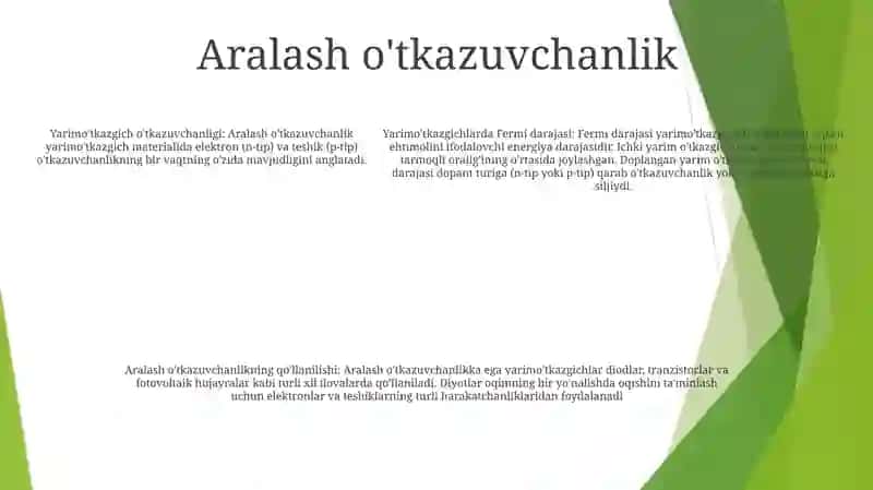 Yarimótkazgichlarning Xususiy Va Aralashmali Ótkazuvchanligi 4