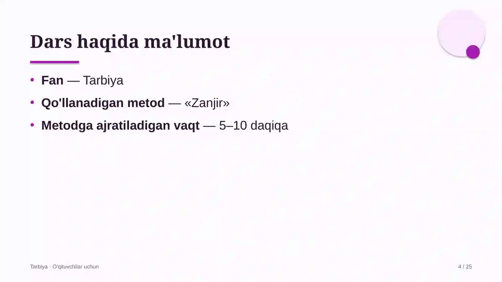 tarbiya darslarida zanjir metodidan foydalanish 7356 4
