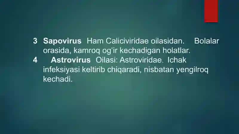 Diareyagen viruslar klassifikatsiya patogenezi va laborator taxshisi 4