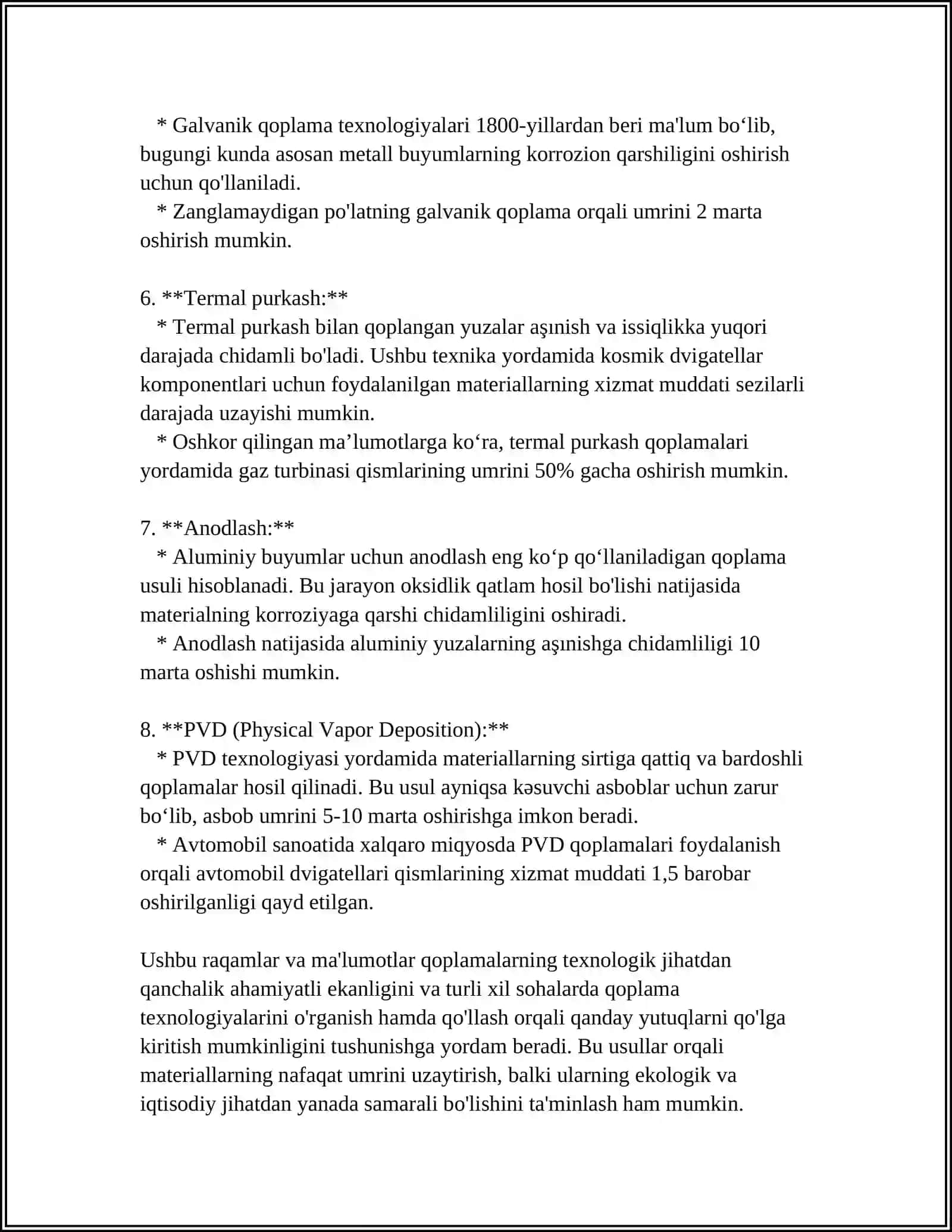 KONSTRUKSION MATERIALLARNING ISHLASH MUDDATINI OSHIRISH 4