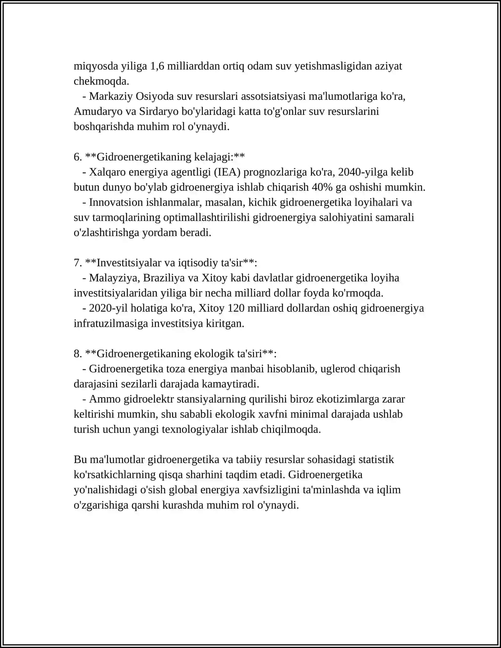GIDROENERGETIKA ZAXIRALARI 4