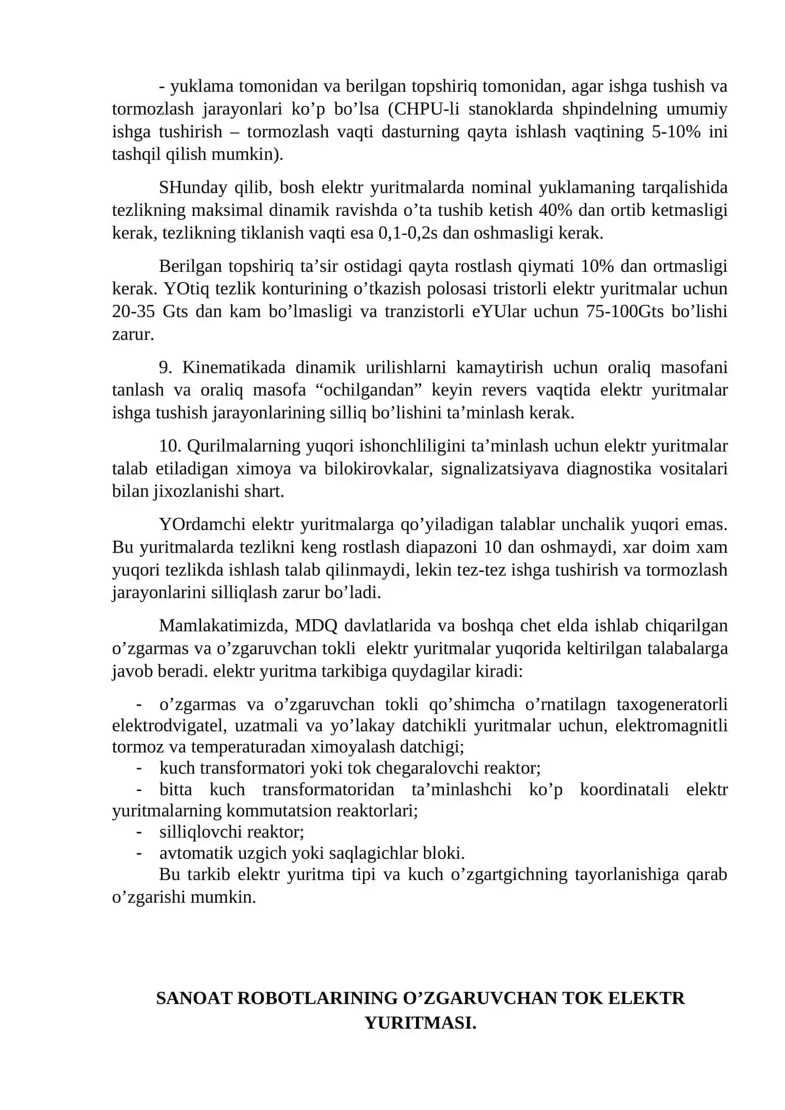 O’ZGARUVCHAN TOK ЕLEKTR YURITMASI 4