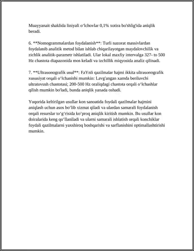 MUSTAQIL ISH Mavzu: FOYDALI QAZILMALAR HAJMINI SKLADDA PUCH TOG' JINSLARI HAJMINI ESA OTVALLARDA ANIQLASH. 4