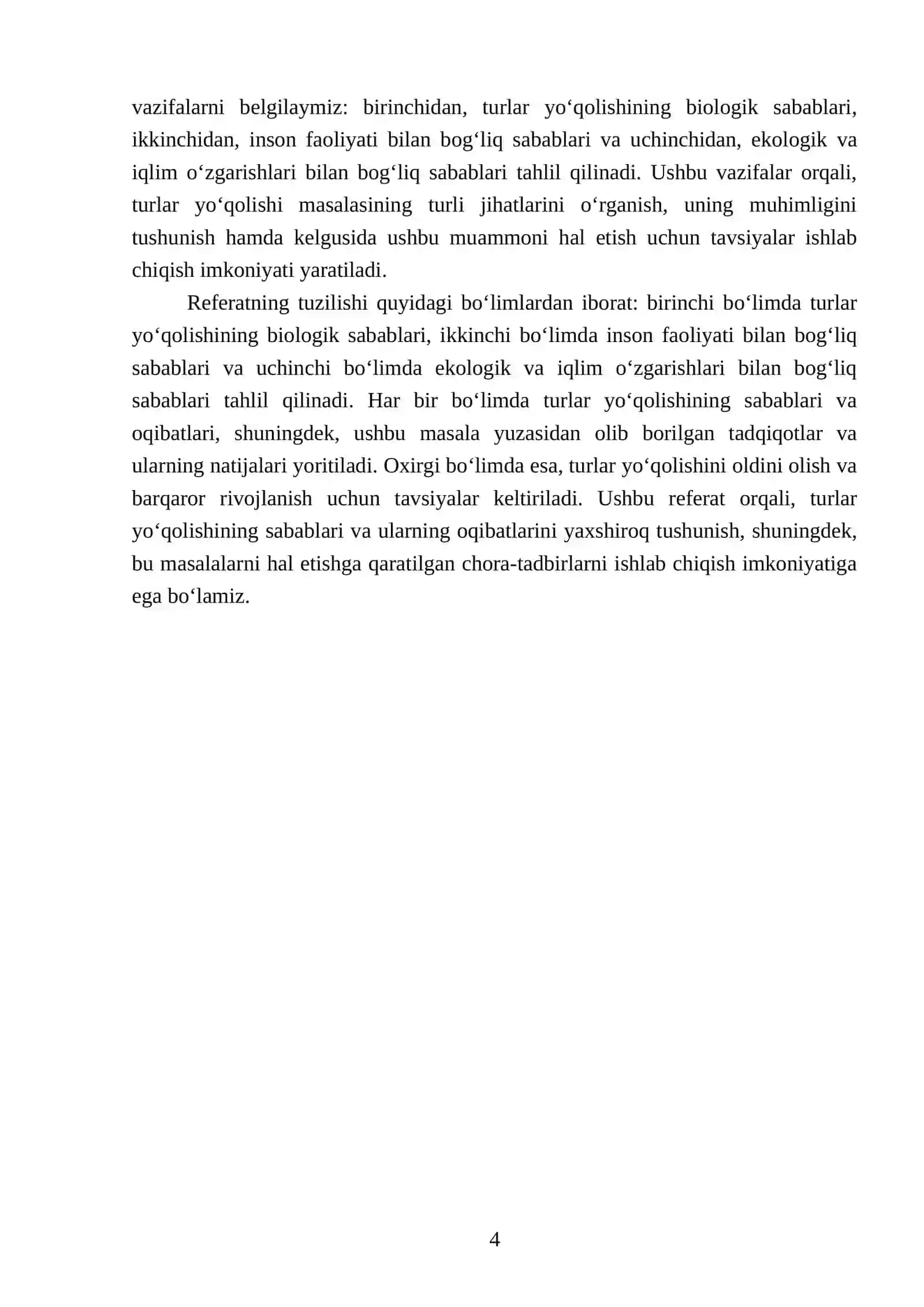 Turlar yoʻqolishining turlari va sabablari 4