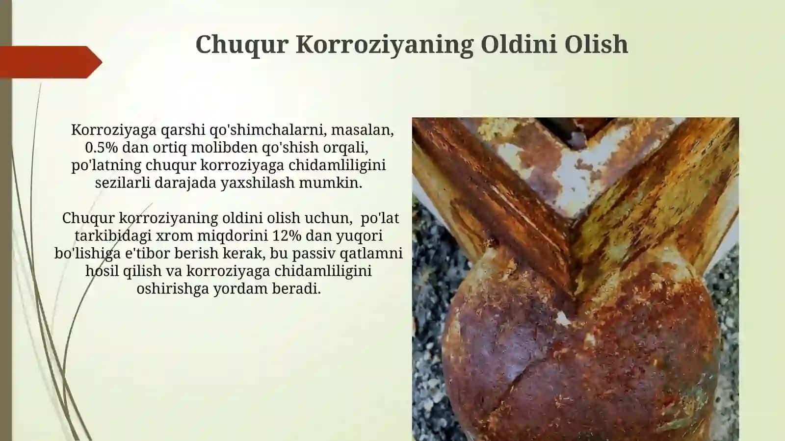 Korroziya Turlarini Taqqoslash 4