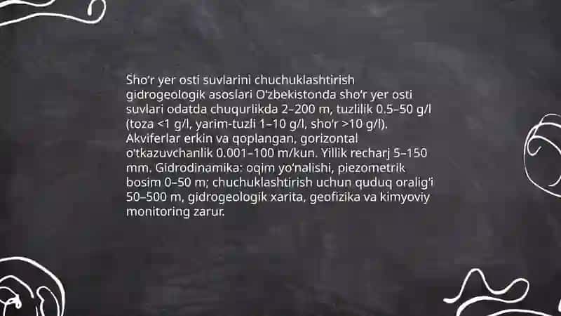 Oʻzbekiston sharoitida shoʻr suvlarni chuchuklashtirish 4