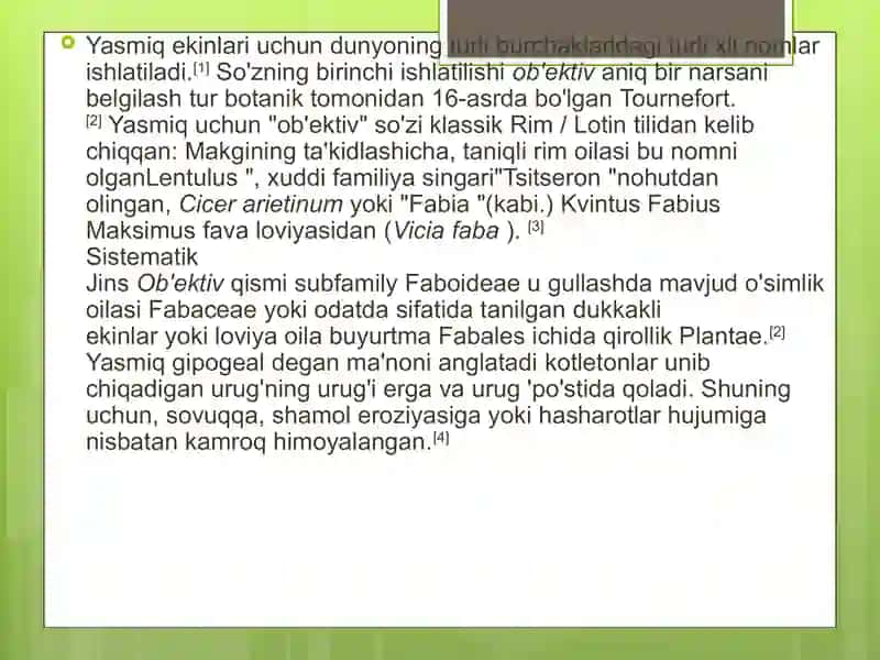 YASMIQ VA BURCHOQ DON SIFATI MORFOLOGIYASI YETISHTIRISH TEXNOLOGIYASI 4