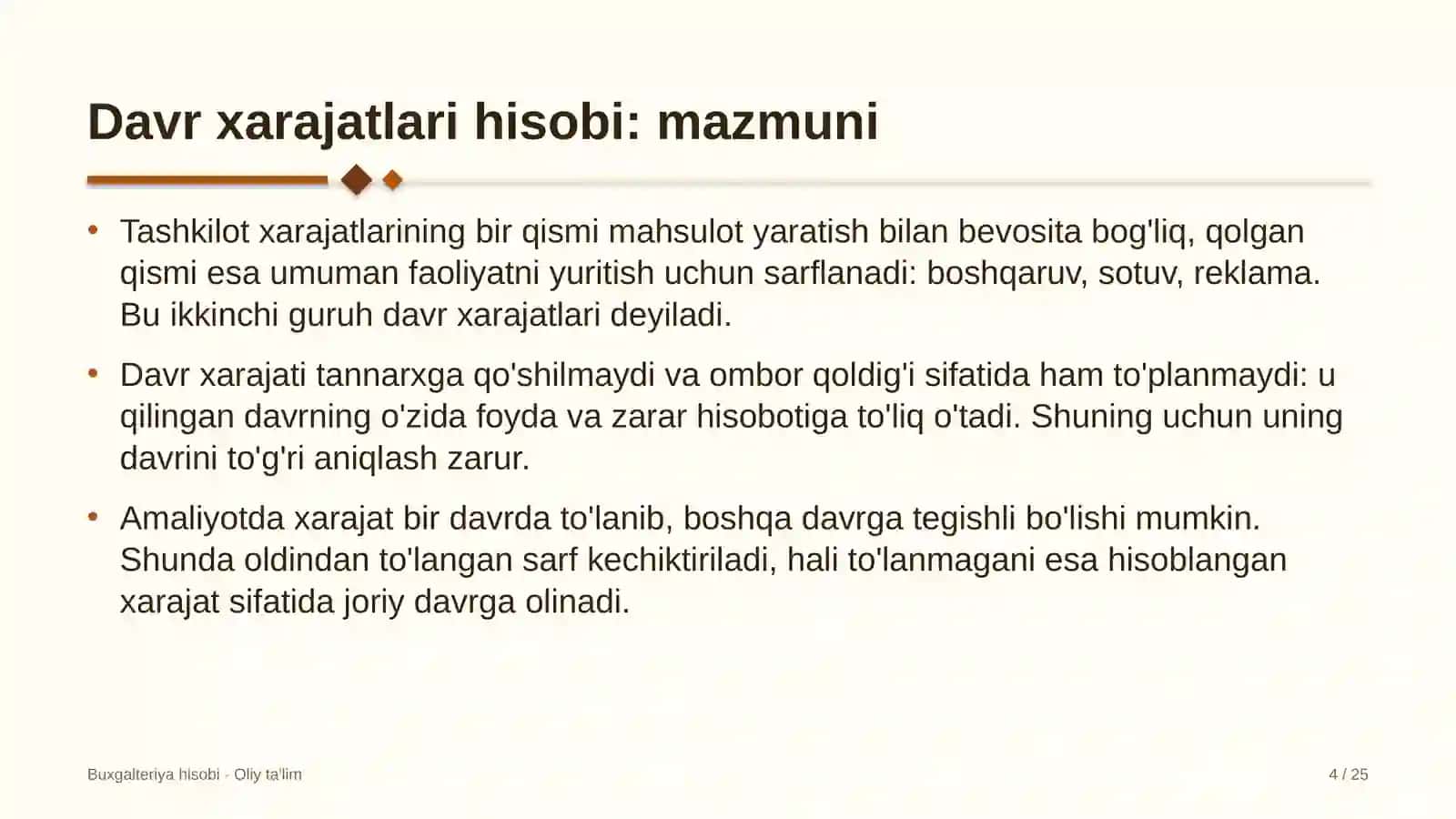 Bojxona organlarida davr xarajatlari hisobi 4