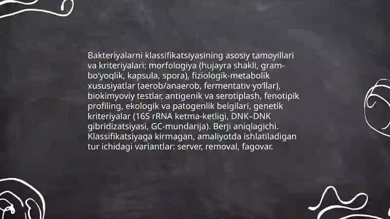 Bakteriyalarni klassifikatsiyasi,toksonomiyasi va nomenklaturasi."Berji " aniqlagichi. 4