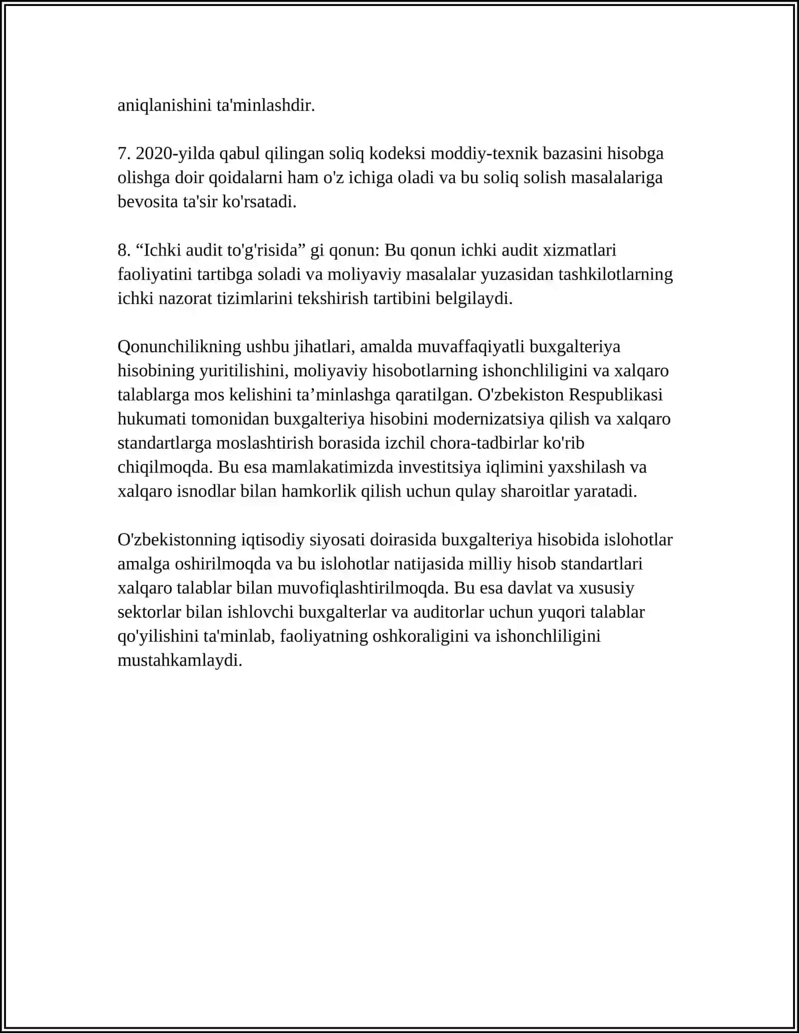 BUXGALTERIYA HISOBINI TASHKIL QILISHNING HUQUQIY ME'YORIY ASOSLARI 4