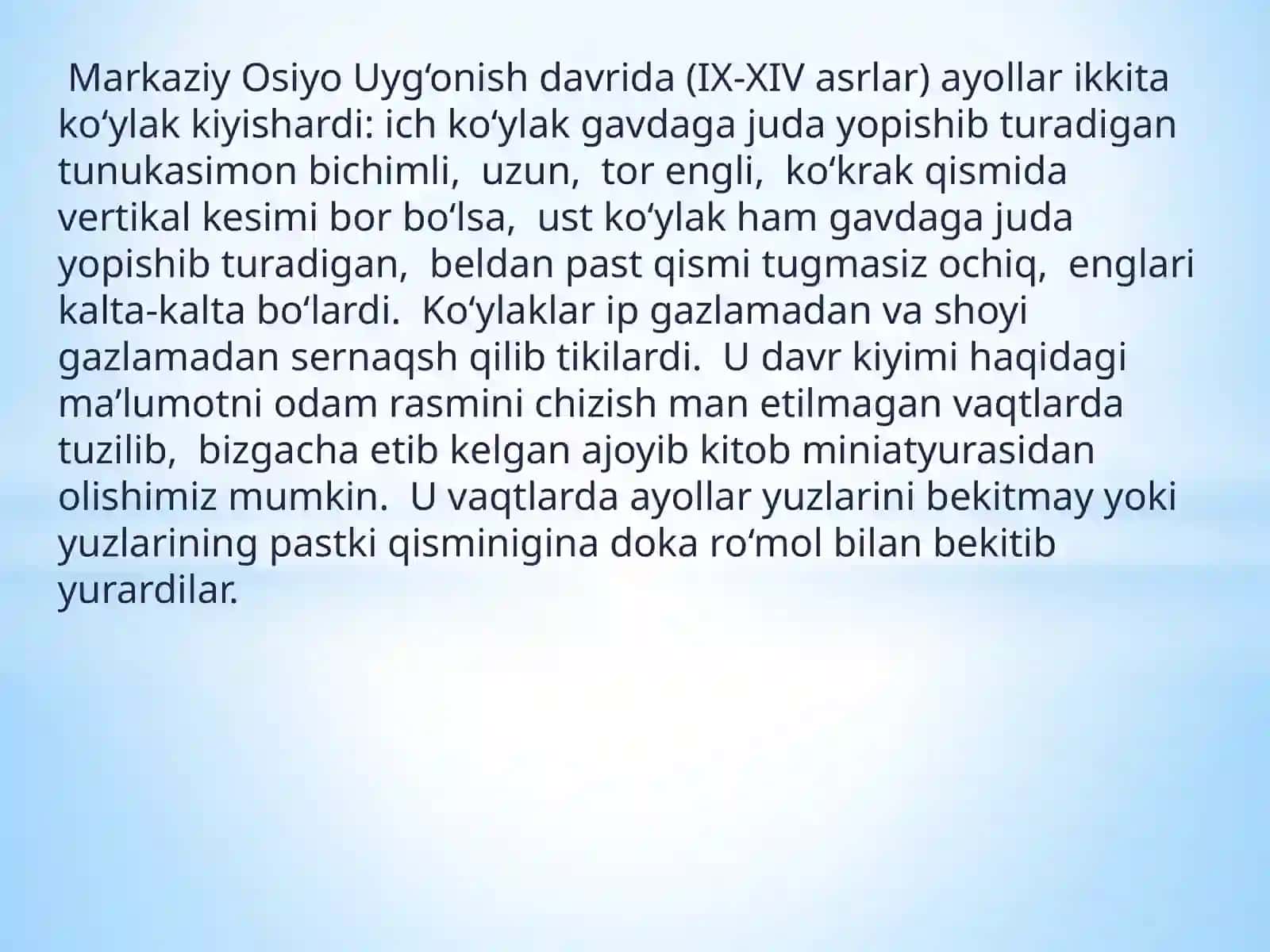 O'ZBEK MILLIY LIBOSLARI 4