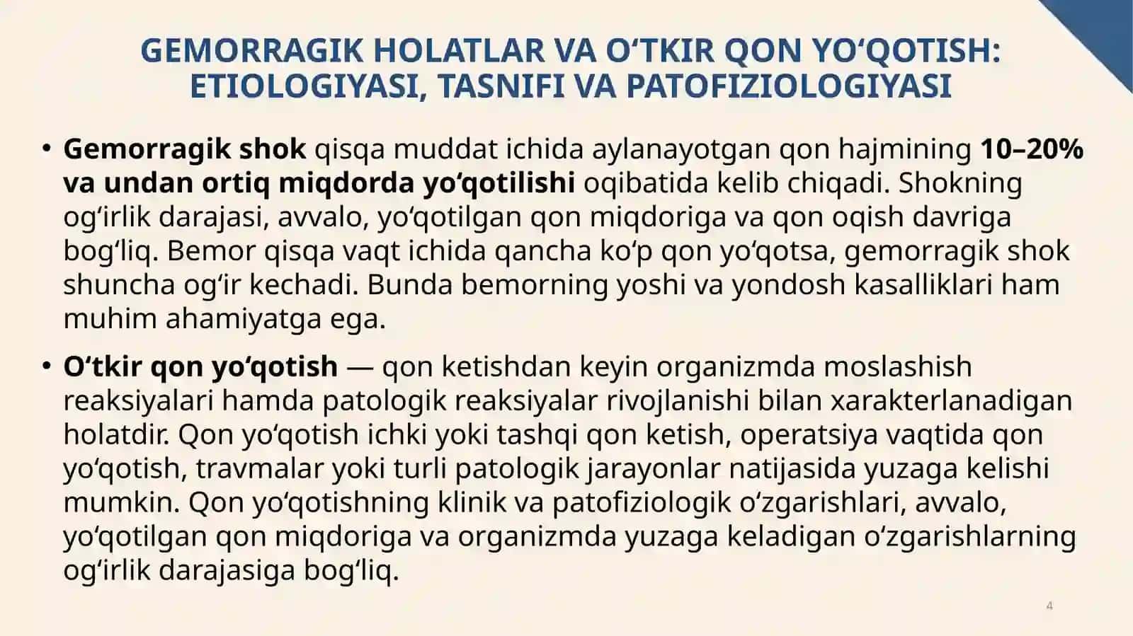 Gemorragik holatlar va o‘tkir qon yo‘qotish 4