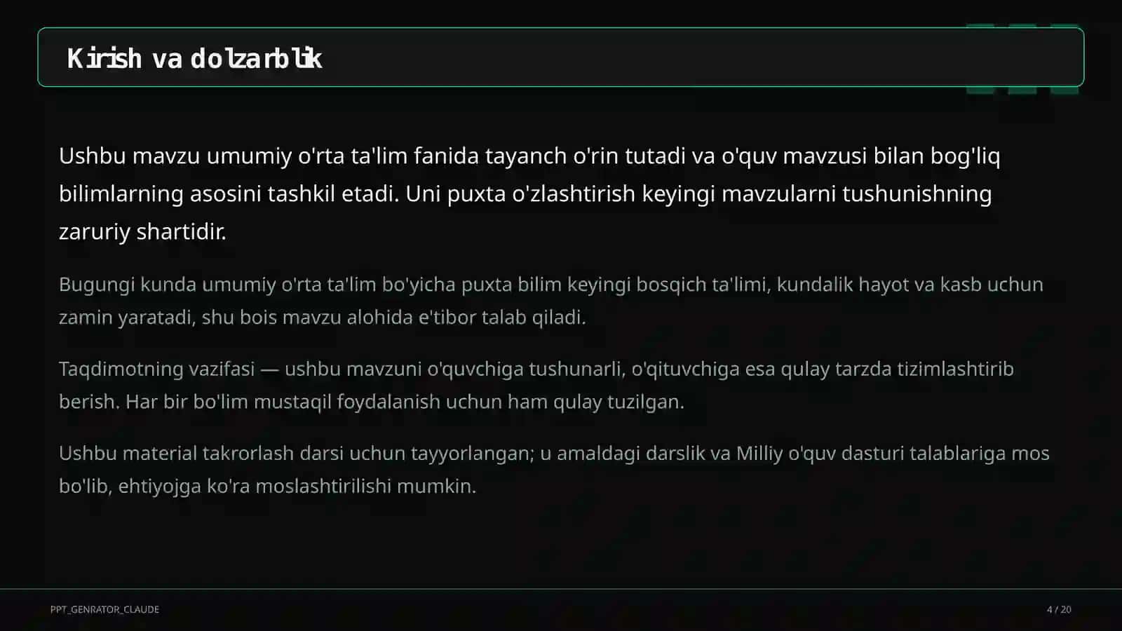 Universal ta'lim dizayni (UDL) 4