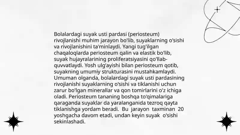 Suyak usti pardasining xususiyati 4