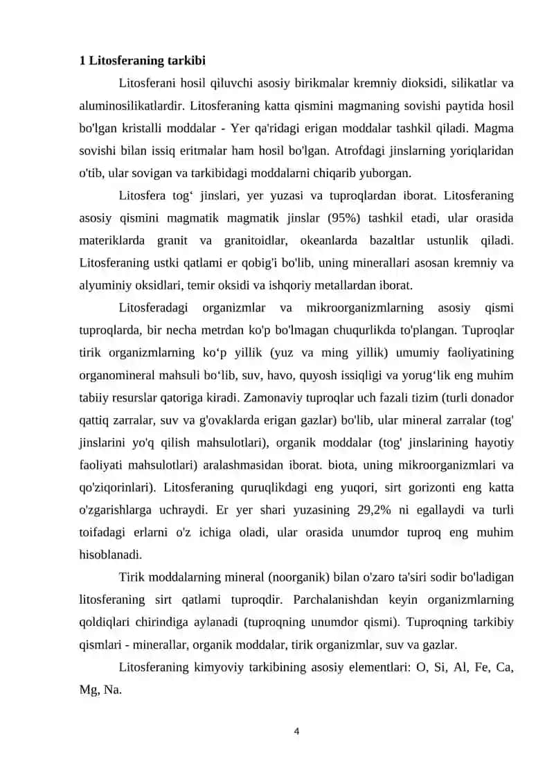 LITOSFERANING TUZILISHI VA UNDA ROʻY BERADIGAN HODISALAR 4
