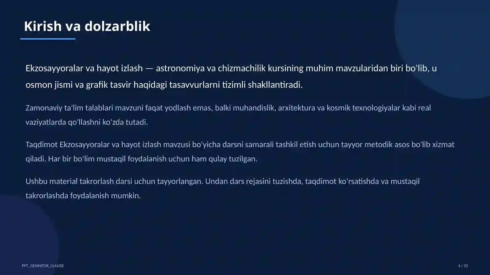 Ekzosayyoralar va hayot izlash (11-sinf) 4
