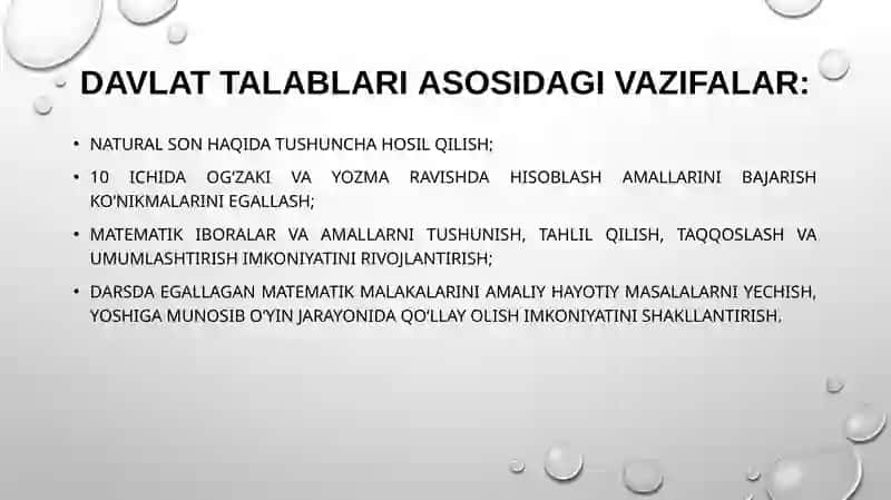 Karvazai feshituvchi bolalar maktabi boshlang'ich sinflaridagi matematika o'qitish bo'yicha dasturlar 4