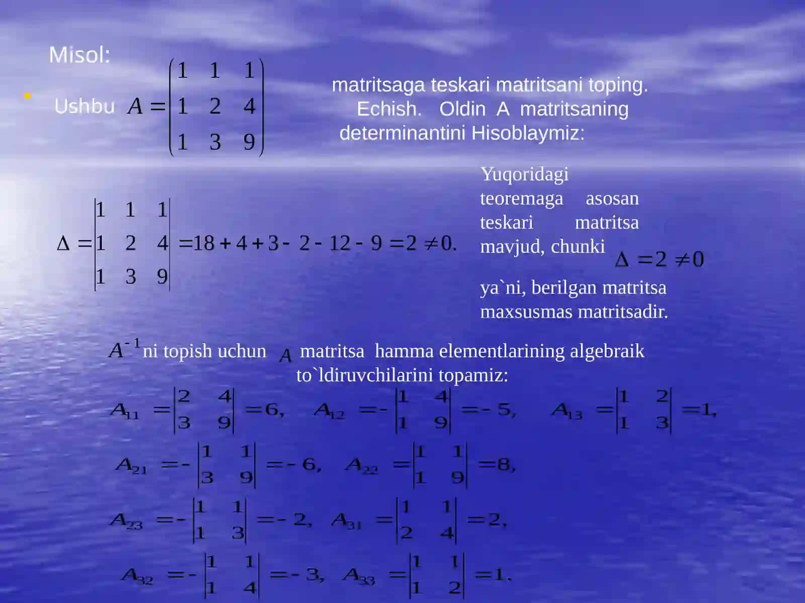Teskarimatrisa 4
