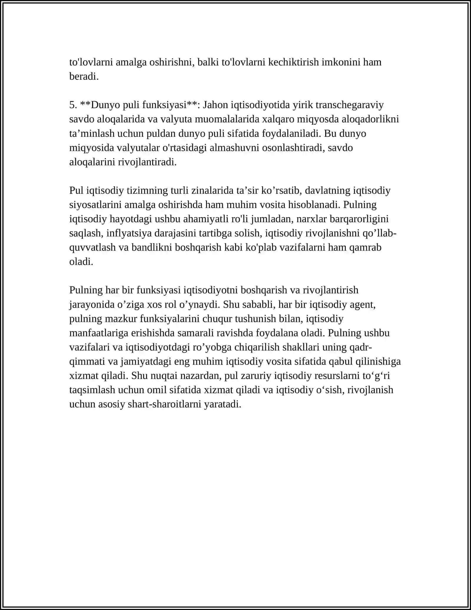 Pulning Mohiyati va Asosiy Vazifalari 4