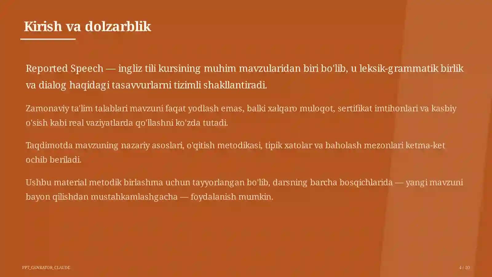 Reported Speech (9-sinf) 4