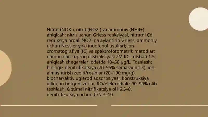 Tuproq va suvning ifloslanishida ion boglanishni birikmalarini aniqlab ulardan tozalash usullarni ishlab chiqarish 4