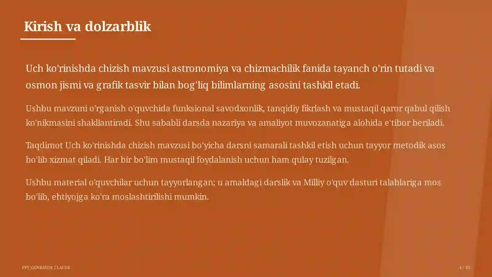Uch ko'rinishda chizish (8-sinf) 4