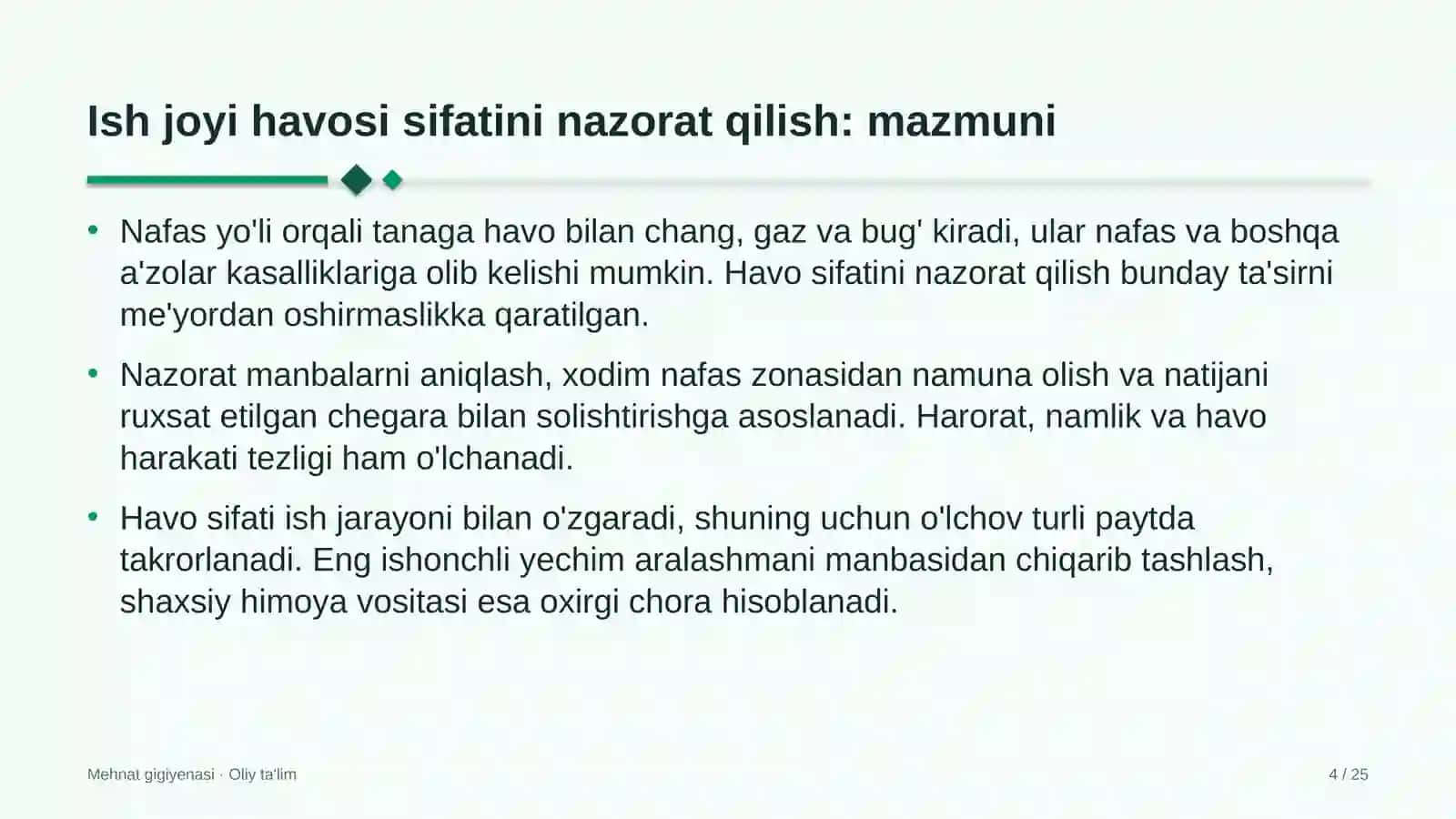 onlayn kinoteatrlarda ish joyi havosini sifat jihatidan nazorat qilish 6094 4