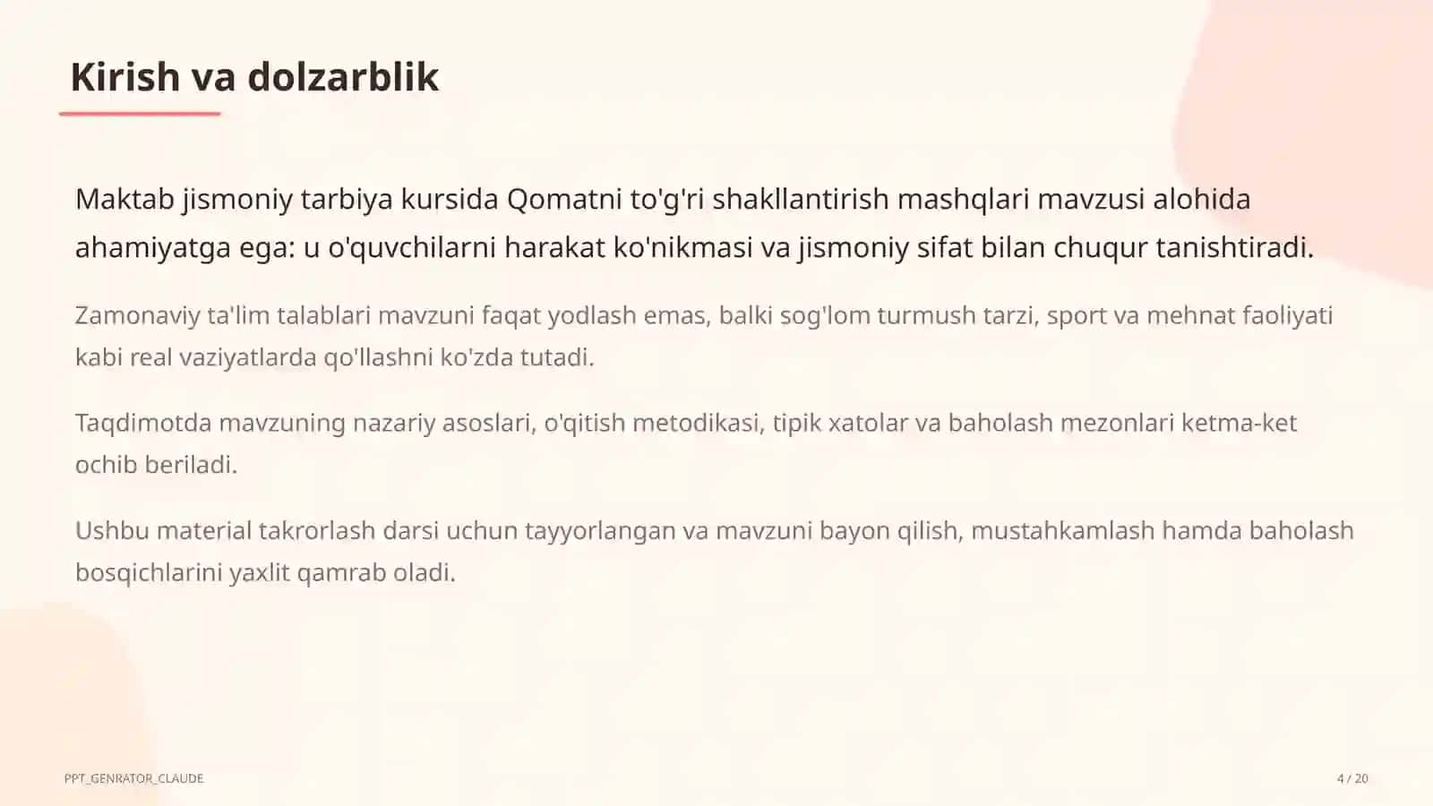 Qomatni to'g'ri shakllantirish mashqlari (2-sinf) 4