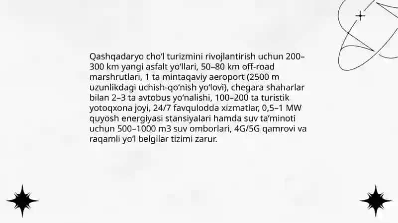 Oʻzbekistonda choʻl turizmini rivojlantirish imkoniyatlari (Qashqadaryo viloyati misolida) 4
