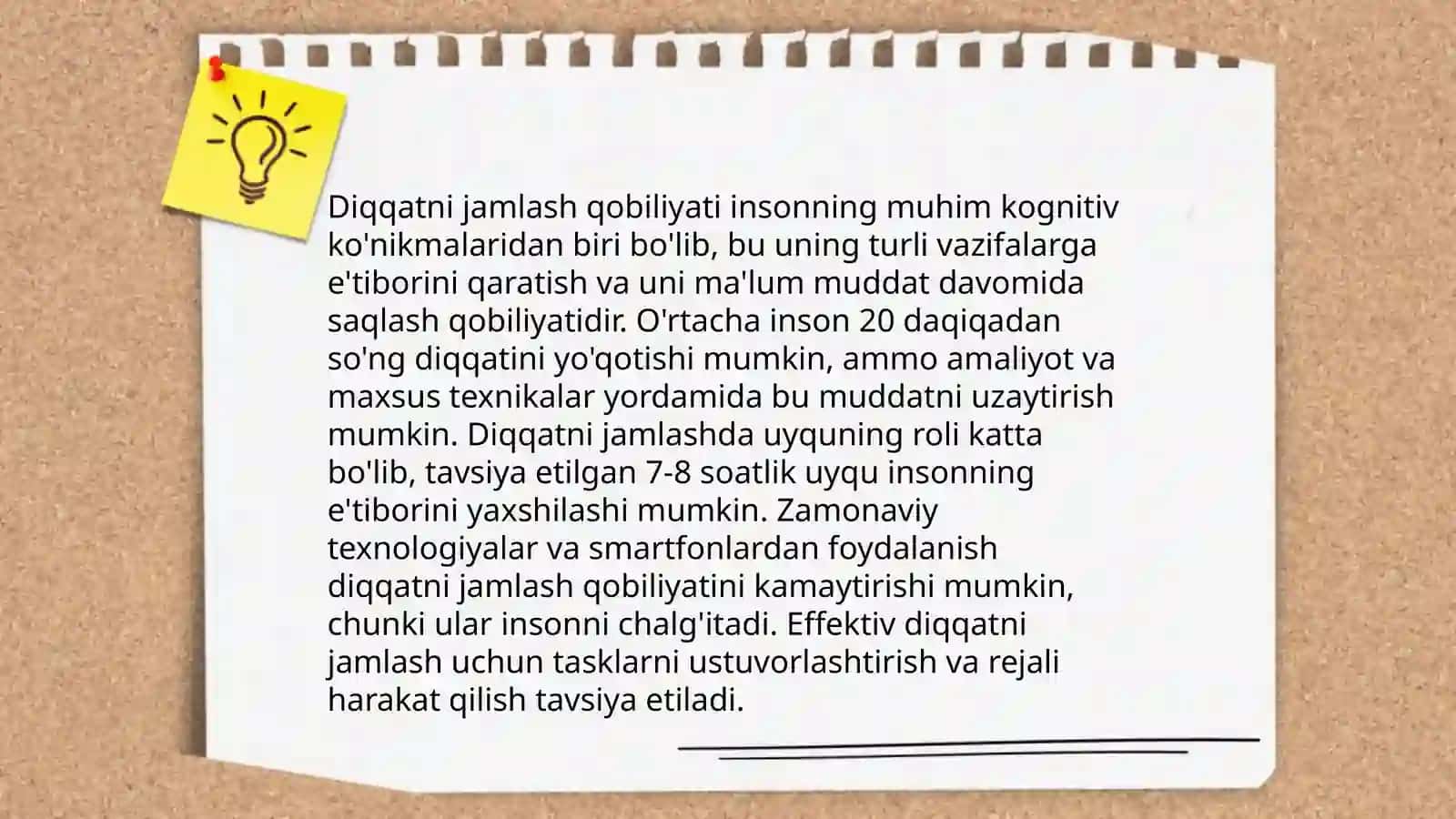 Diqqat turlari va xususiyatlari 4